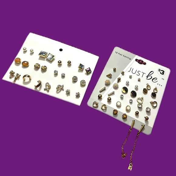 Just Be Gold Toned Earring Set *NWT* - Picture 1 of 2